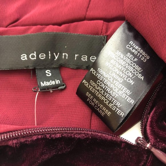 Adelyn Rae Velvet Choker Wine Sheath Dress S NWT - Picture 8 of 10